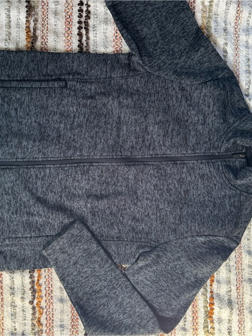 Land’s End Men's Zip-Up Sweater Jacket - Dark Heather Gray